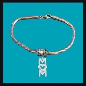 Jcm Stainless Steel Sliding European Charm Mom Snake Chain Bracelet